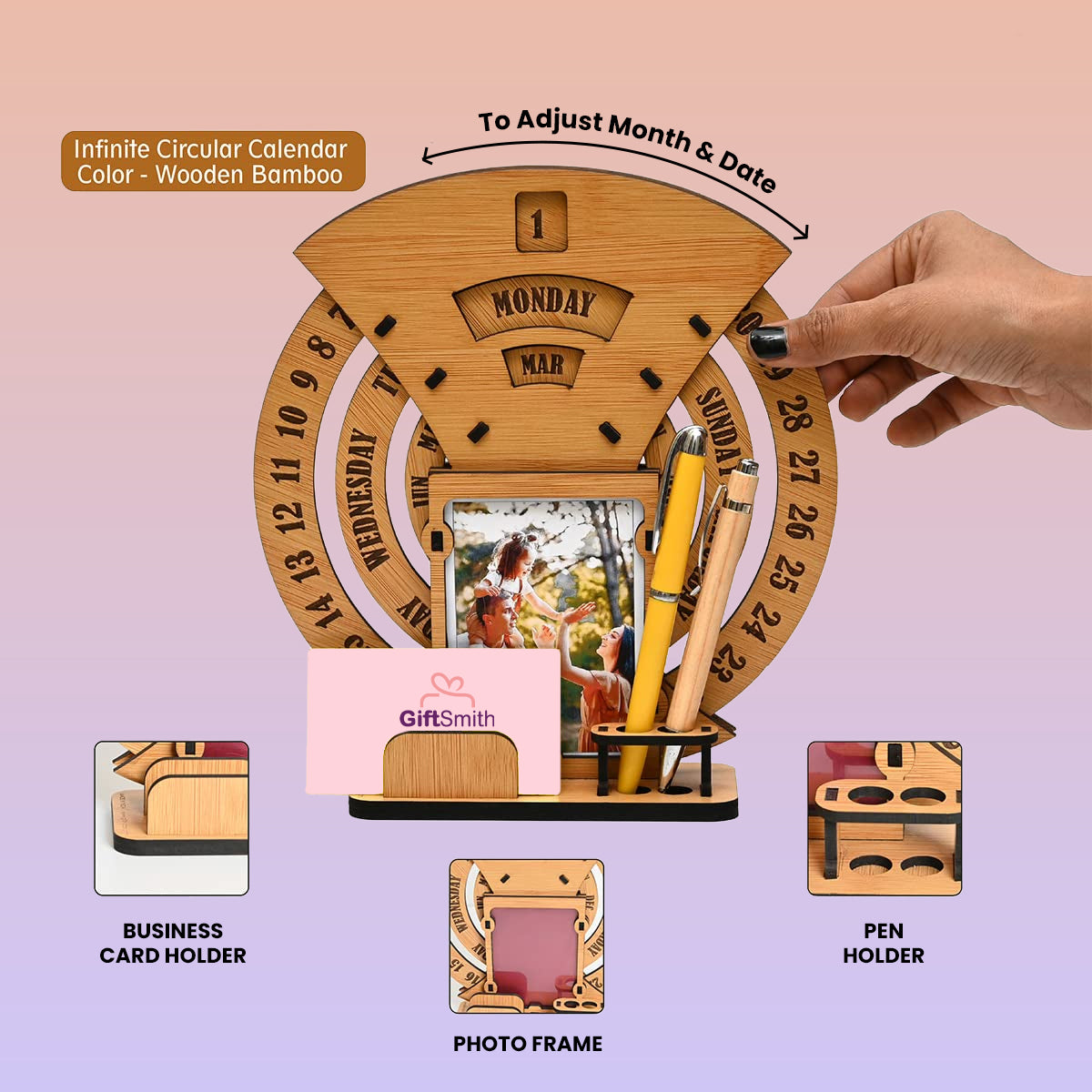 Lifetime Desk Calendar with Photo Frame | MDF