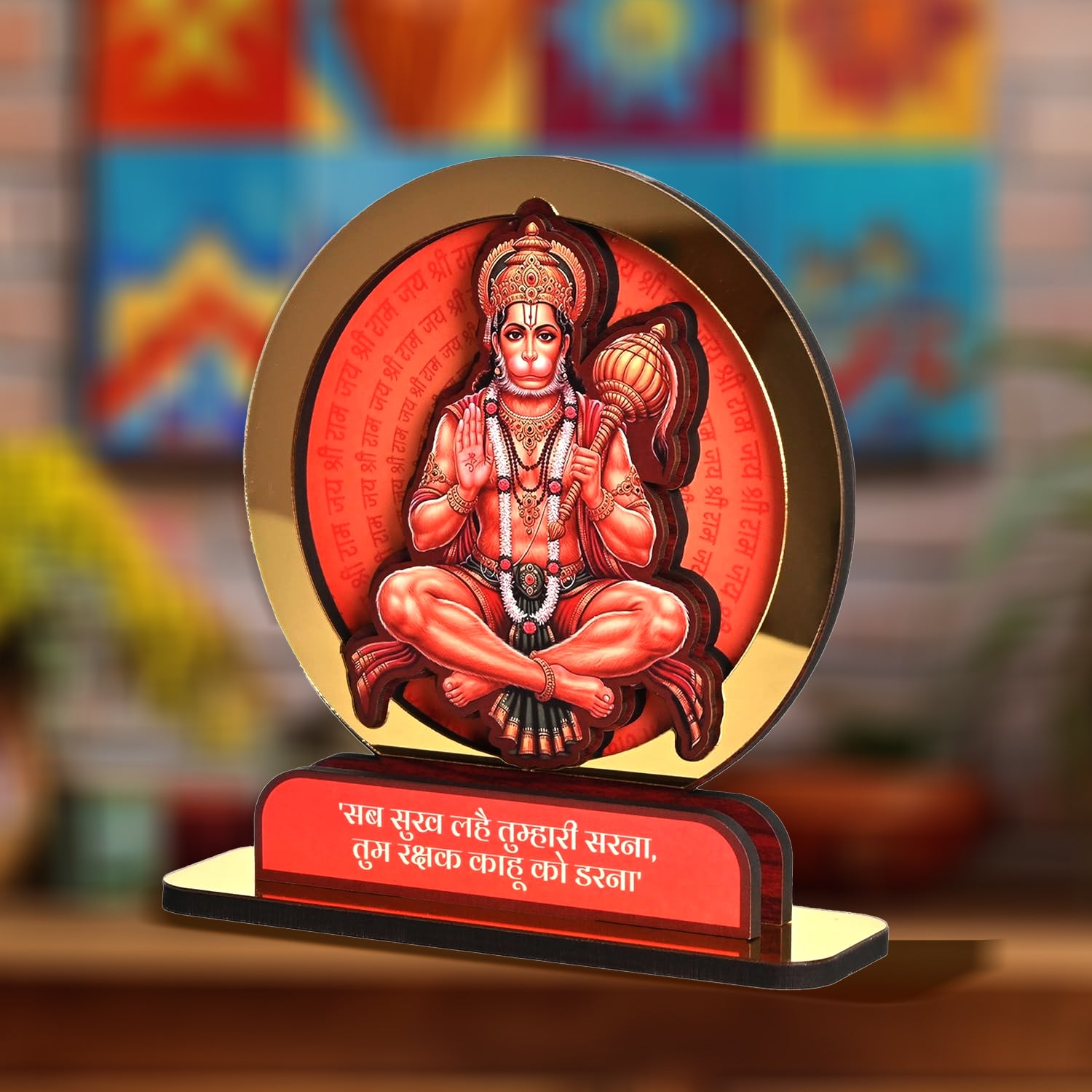 Bajrangbali / Hanuman Ji Statue / Murti | MDF and Golden Acrylic