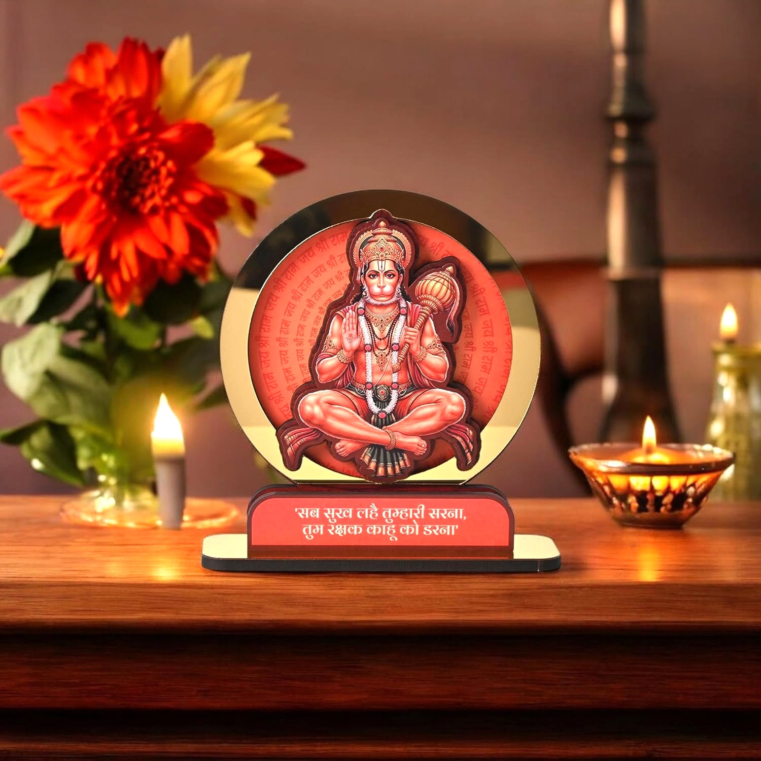 Bajrangbali / Hanuman Ji Statue / Murti | MDF and Golden Acrylic